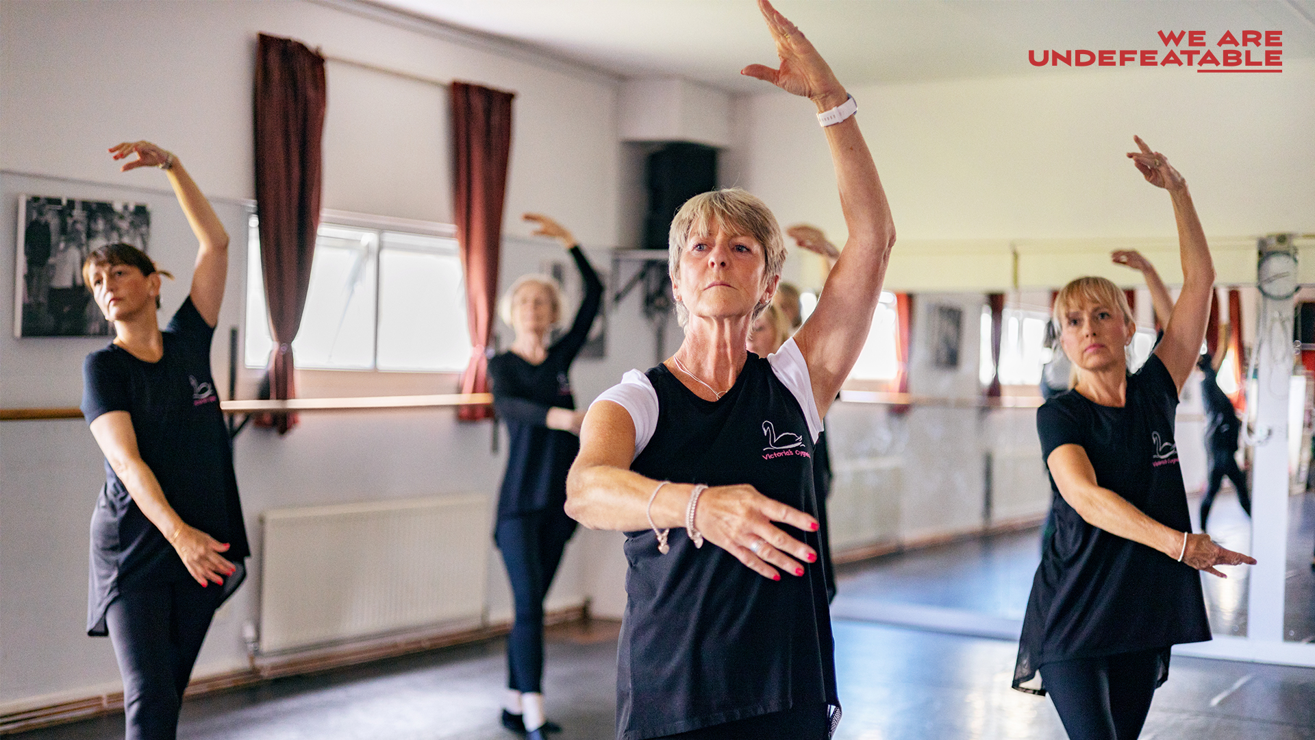 women in a dance hall