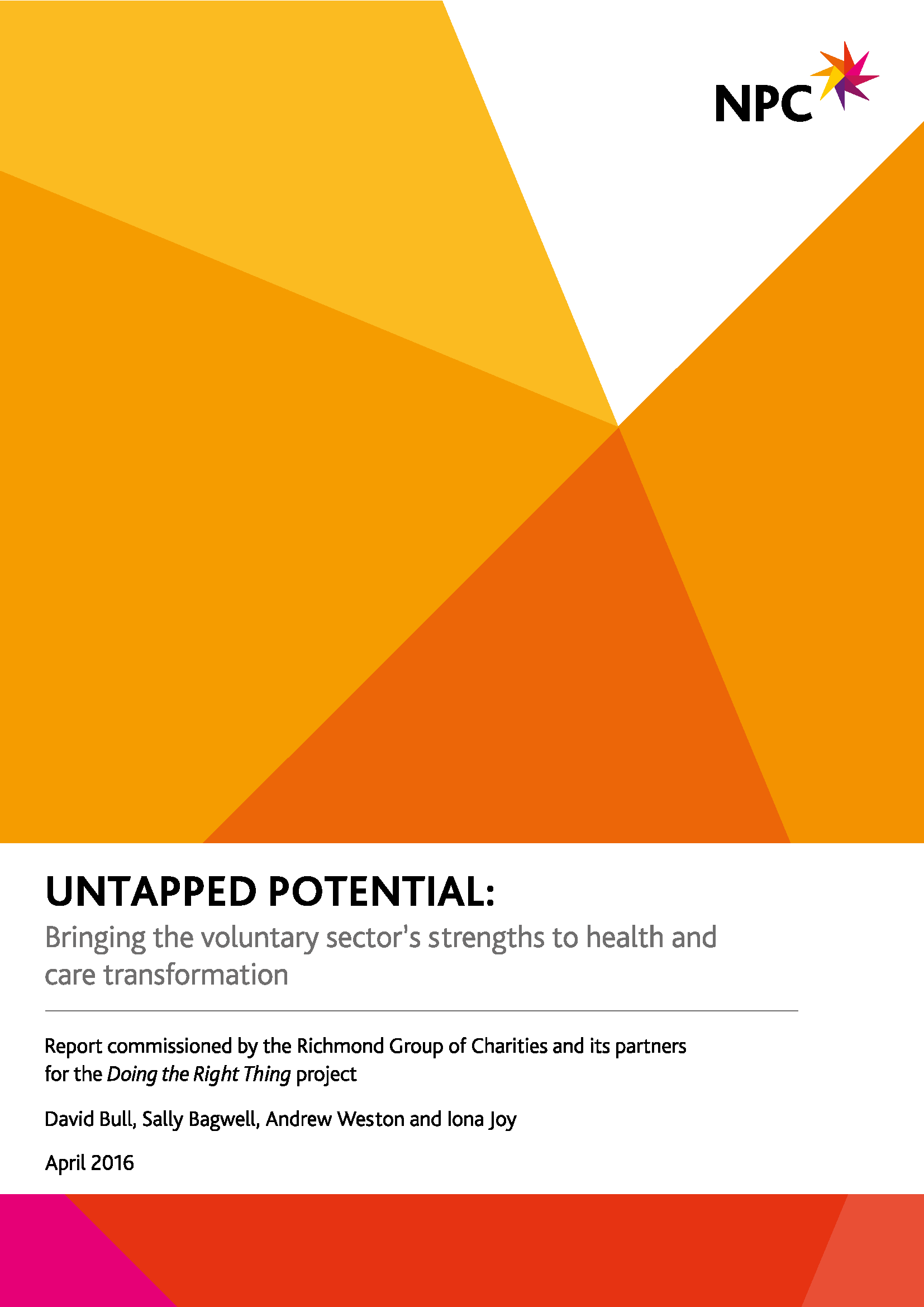 Untapped Potential: Bringing the voluntary sector’s strengths to health and care transformation